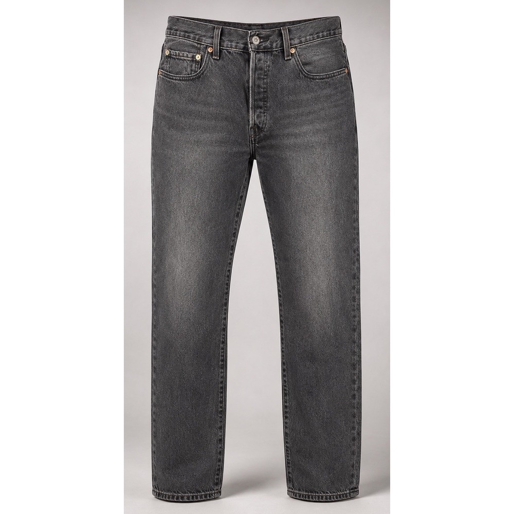 Levis Mens Jeans 34x30 501 Premium Original Fit Black Gray Button Fly Denim